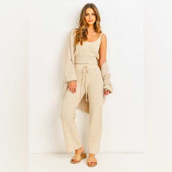 Paper crane mixed yarn drawstring pants - Picture 2 of 7